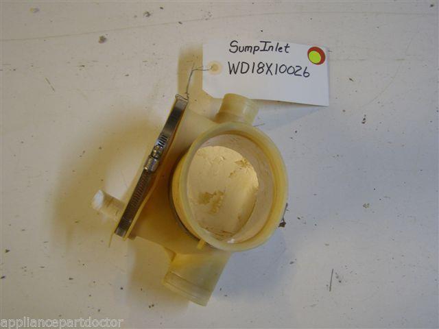 GE DISHWASHER WD18X10026 SUMP INLET USED PART ASSEMBLY GE DISHWASHER WD18X10026 SUMP INLET USED PART ASSEMBLY